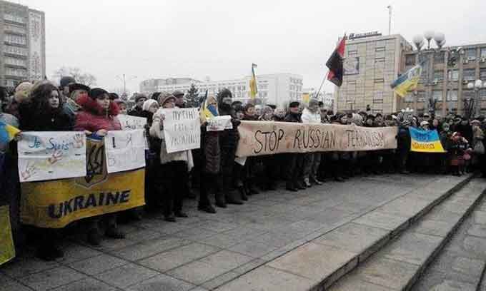 У Черкасах пройшов мітинг проти російського тероризму