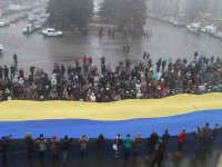Найбільший прапор України в місті Умань