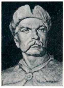 Максим Кривоніс — герой визвольної війни українського народу 1648— 1654 рр. Скульптурний портрет і. М. Гончара.