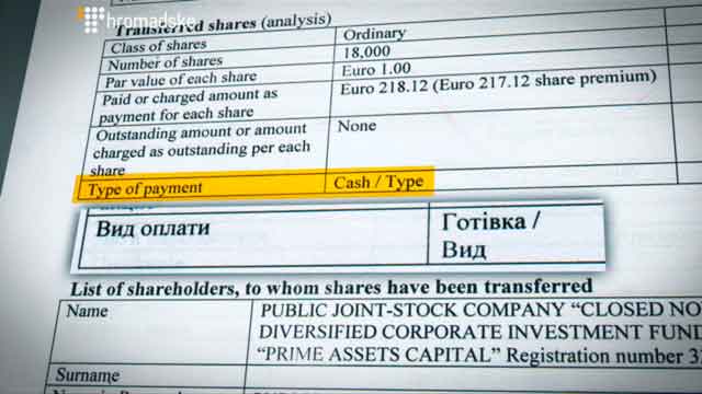Перевіримо вищесказане документально. Станом на 24 березня фонд Порошенка мав часку у ТОВ «ЦЄКК» 510 тисяч 850 гривень, це приблизно 18 тисяч євро. Якщо вірити словам Макара Пасенюка, виходить, що фонд Порошенка отримав акцій на 4 мільйони євро замість частки в українській ТОВці, вартістю 18 тисяч євро. Не дуже рівноцінний обмін, м’яко кажучи. Також не забуваймо, що у документі з кіпрського реєстру у рядку «Вид оплати» написано «готівка», а зовсім не «частка у статутному капіталі».