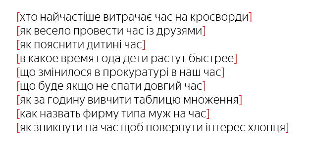 Яндекс з'ясував, що жителі Черкащини запитують про час