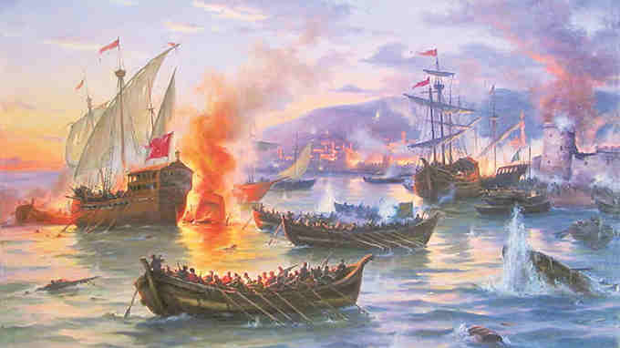 Війська адмірала Сагайдачного беруть приступом Кафу (нині – Феодосія)
