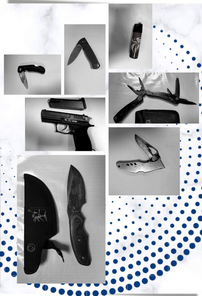 До судів Черкащини протягом місяця намагалися пронести 6 одиниць зброї та 73 ножі (фото)